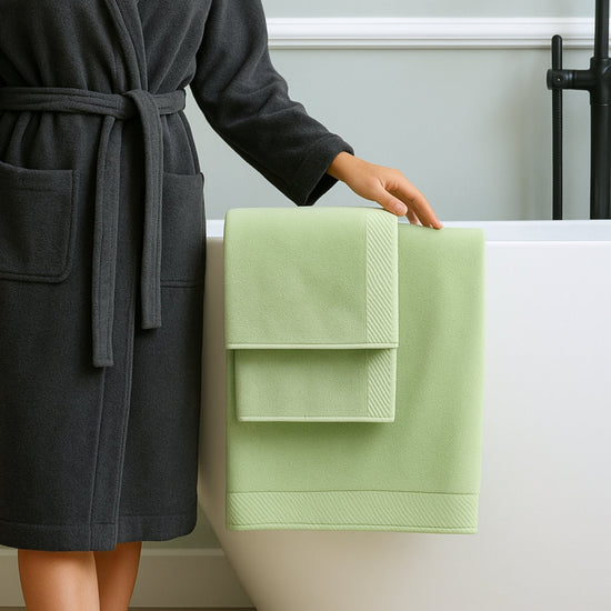 Plush Bamboo Towel Set - Viscose from Bamboo + Cotton - 3pc - Sage