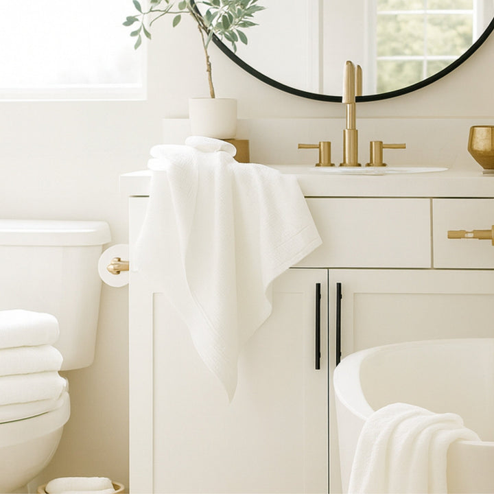 Plush Bamboo Towel Set - Viscose from Bamboo + Cotton - 3pc - White