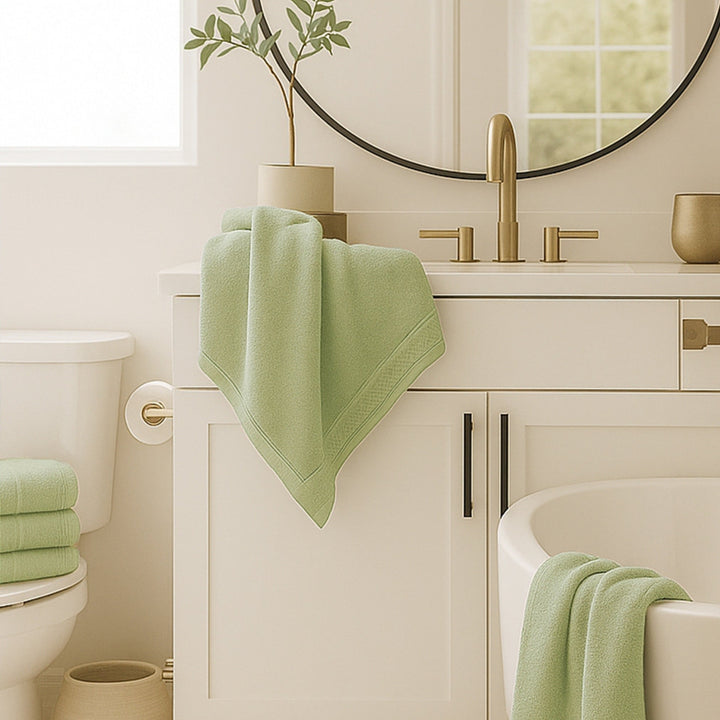 Plush Bamboo Towel Set - Viscose from Bamboo + Cotton - 8pc - Sage