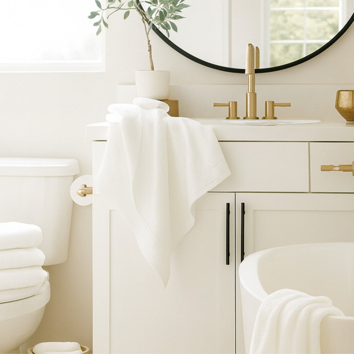 Plush Bamboo Bath Towel - Viscose from Bamboo + Cotton - White