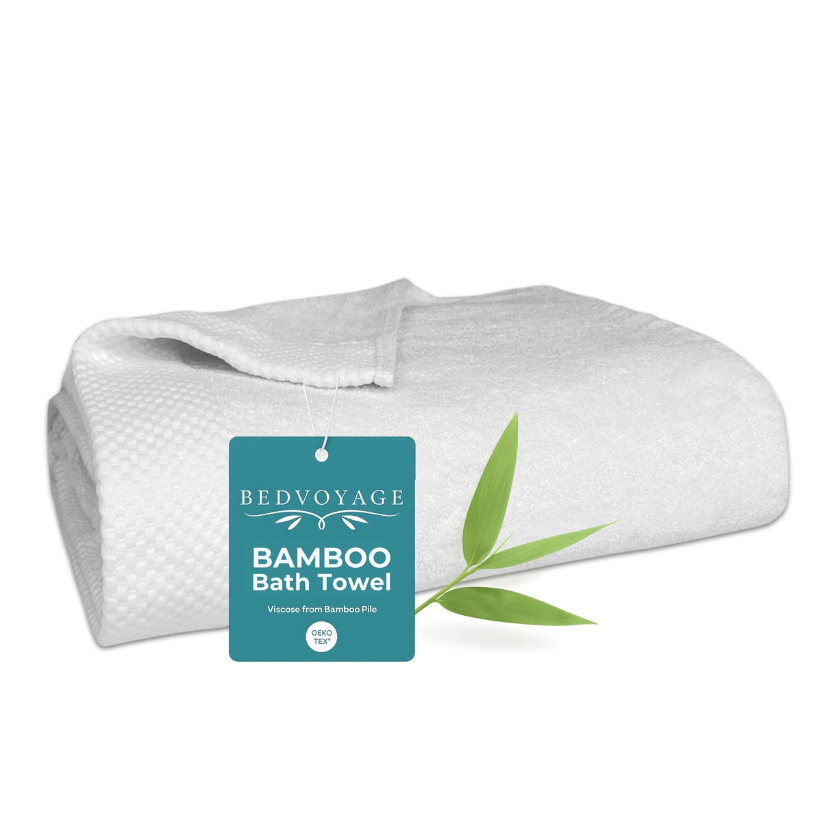 Plush Bamboo Bath Towel - Viscose from Bamboo + Cotton - White