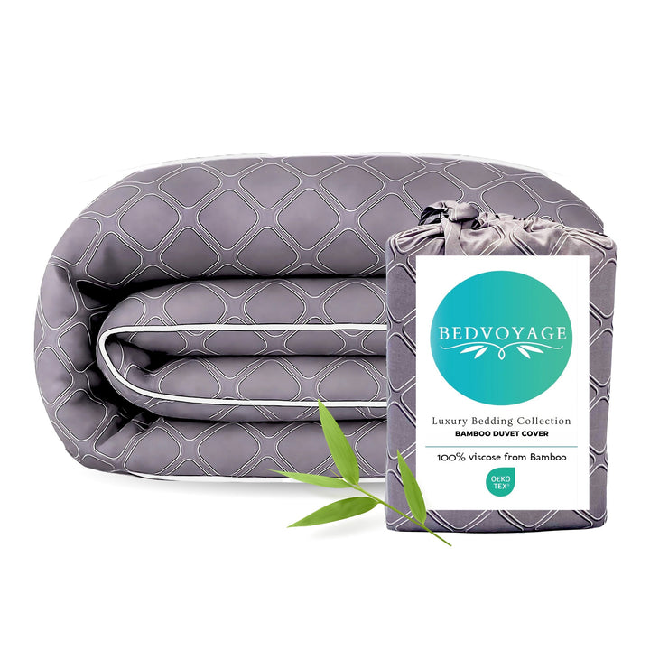 Bamboo Duvet Cover - 100% Viscose from Bamboo - King/CK - Platinum Geo
