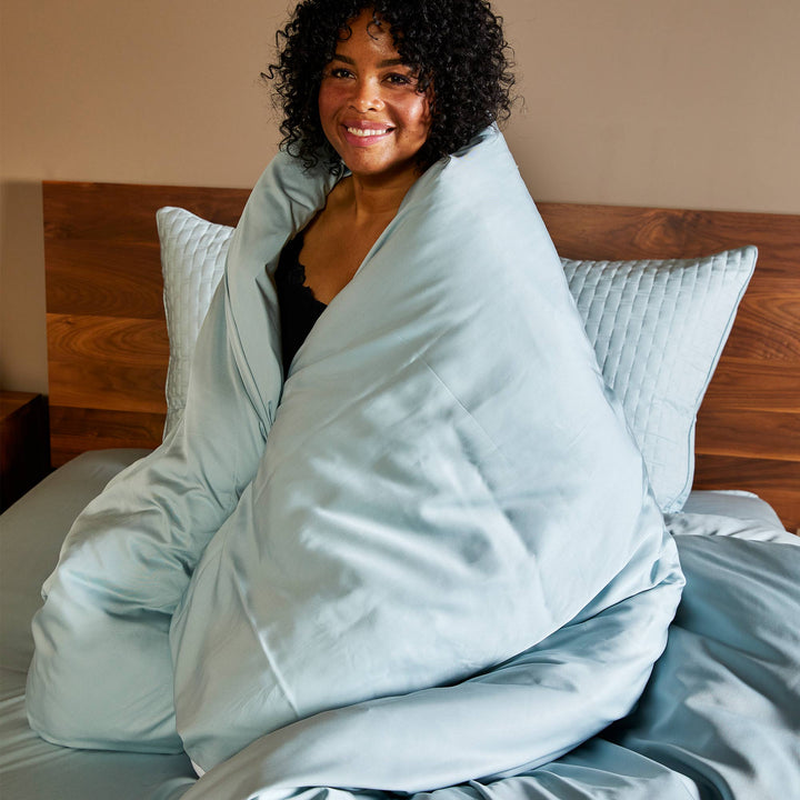 Cooling Bamboo Duvet Cover Set - 100% Viscose from Bamboo - 3pc - Sky
