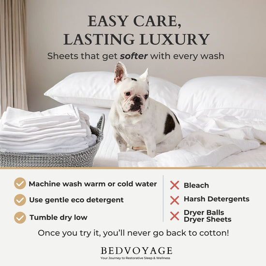 Cooling Bamboo Pillowcases - 100% Viscose from Bamboo - White
