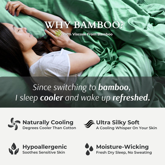 Cooling Bamboo Sheet Set - 100% Viscose from Bamboo - Seaglass