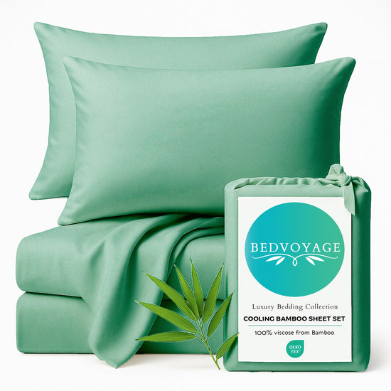 Cooling Bamboo Sheet Set - 100% Viscose from Bamboo - Seaglass