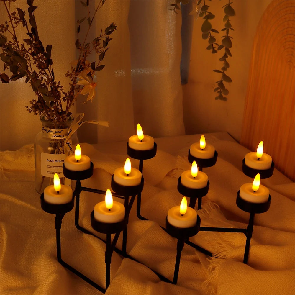 Set of 12  Flickering Flameless Candles(Warm White)