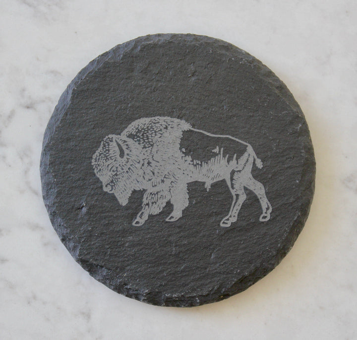 Bison Coaster Set (Slate or Leatherette)