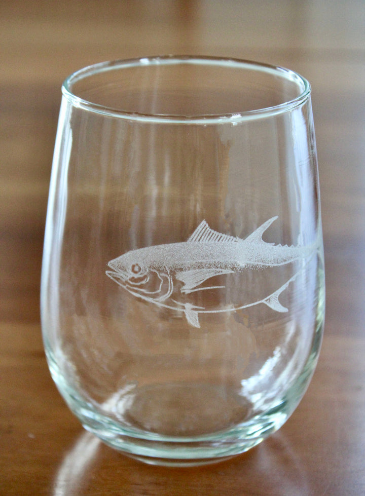 Bluefin Tuna Laser Engraved Glasses - Pelagic Fishing Gift