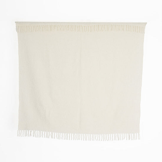 Handloomed Alpaca Bouclé Throw Blanket | Ivory | Made in Peru