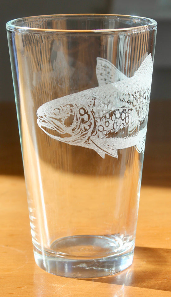 Brook Trout Laser Engraved Glasses