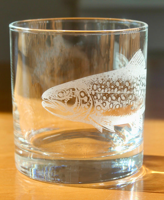 Brook Trout Laser Engraved Glasses