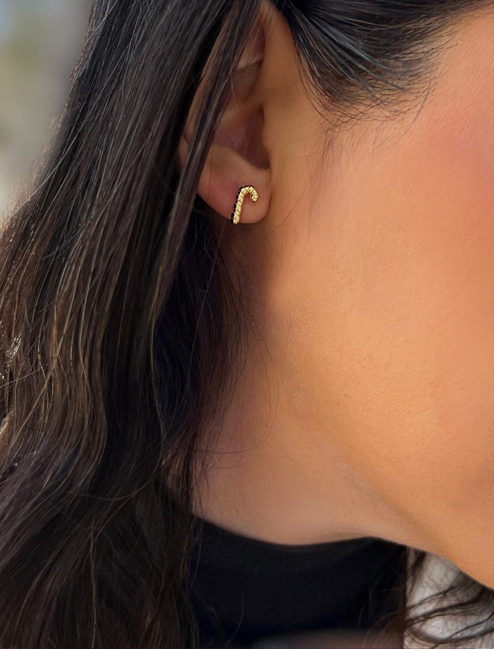 CANDY CANE HOLIDAY Stud Earrings | 18K Gold Over Sterling Silver