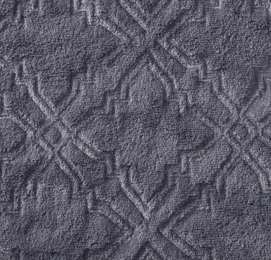 Tache Faux Fur Steel Navy Blue Diamond Trellis Pattern Throw Blanket (3390)