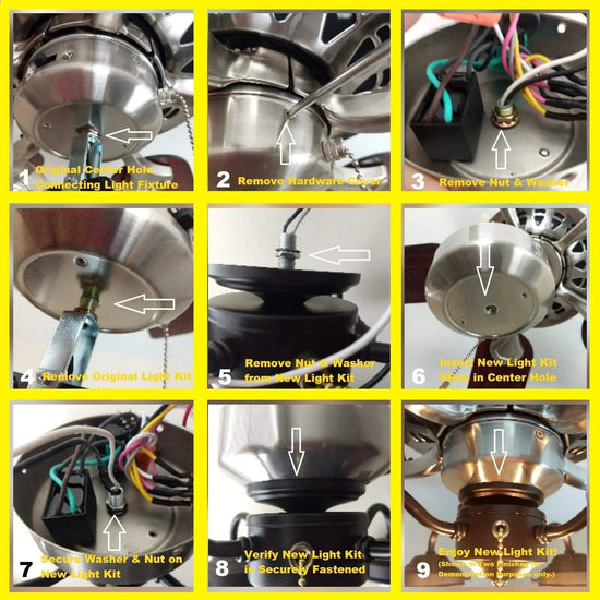 Vintage Mason Jar LIGHT KIT for Ceiling Fan