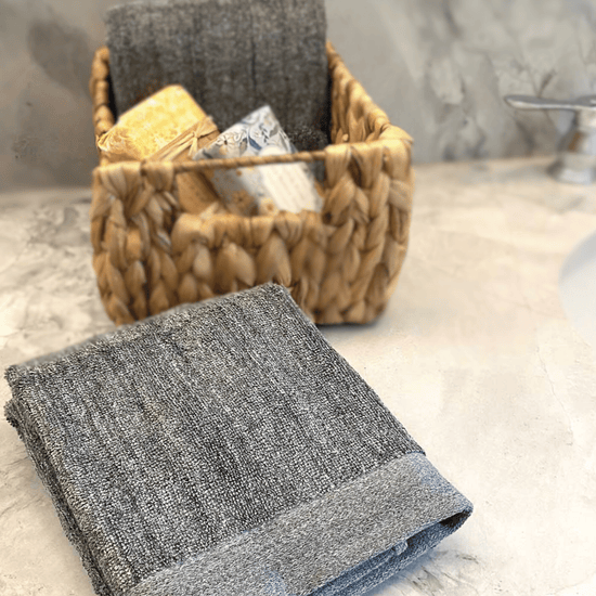 Bamboo Hand Towels - Viscose from Bamboo + Cotton - 2pk - Charcoal