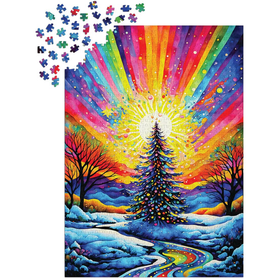 Christmas Tree Celebration 1000 Piece Jigsaw Puzzle Enjoy, festive Christmas tree design for holiday home decor