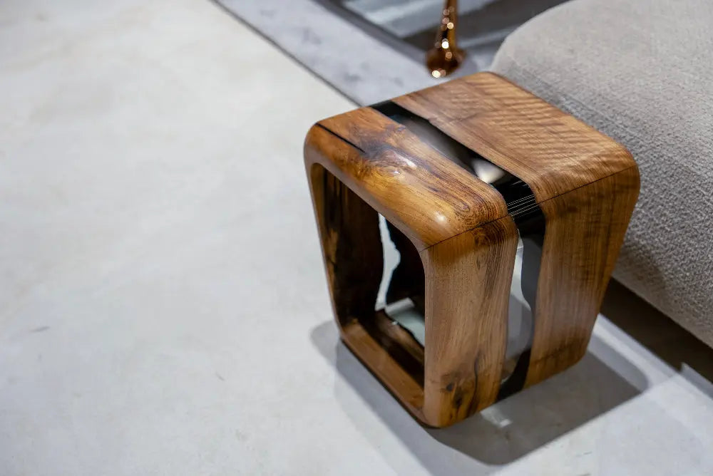 Resin Side Magazine Table Stool - Stylish Modern Wooden Furniture