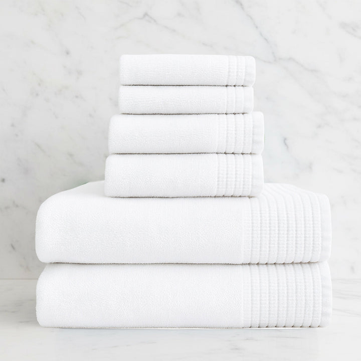 Quick-Drying Bamboo Spa Towel Set - Viscose from Bamboo + Cotton - 6pc - Cloud
