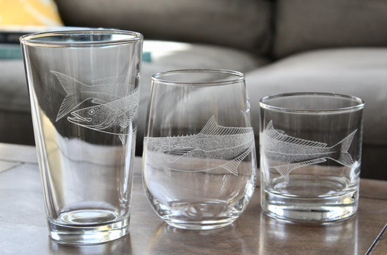 Cobia Fish Laser Engraved Glasses