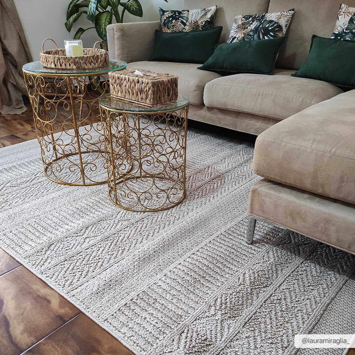 Corom Beige Outdoor Area Rug - Clearance