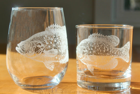 Crappie Laser Engraved Glasses