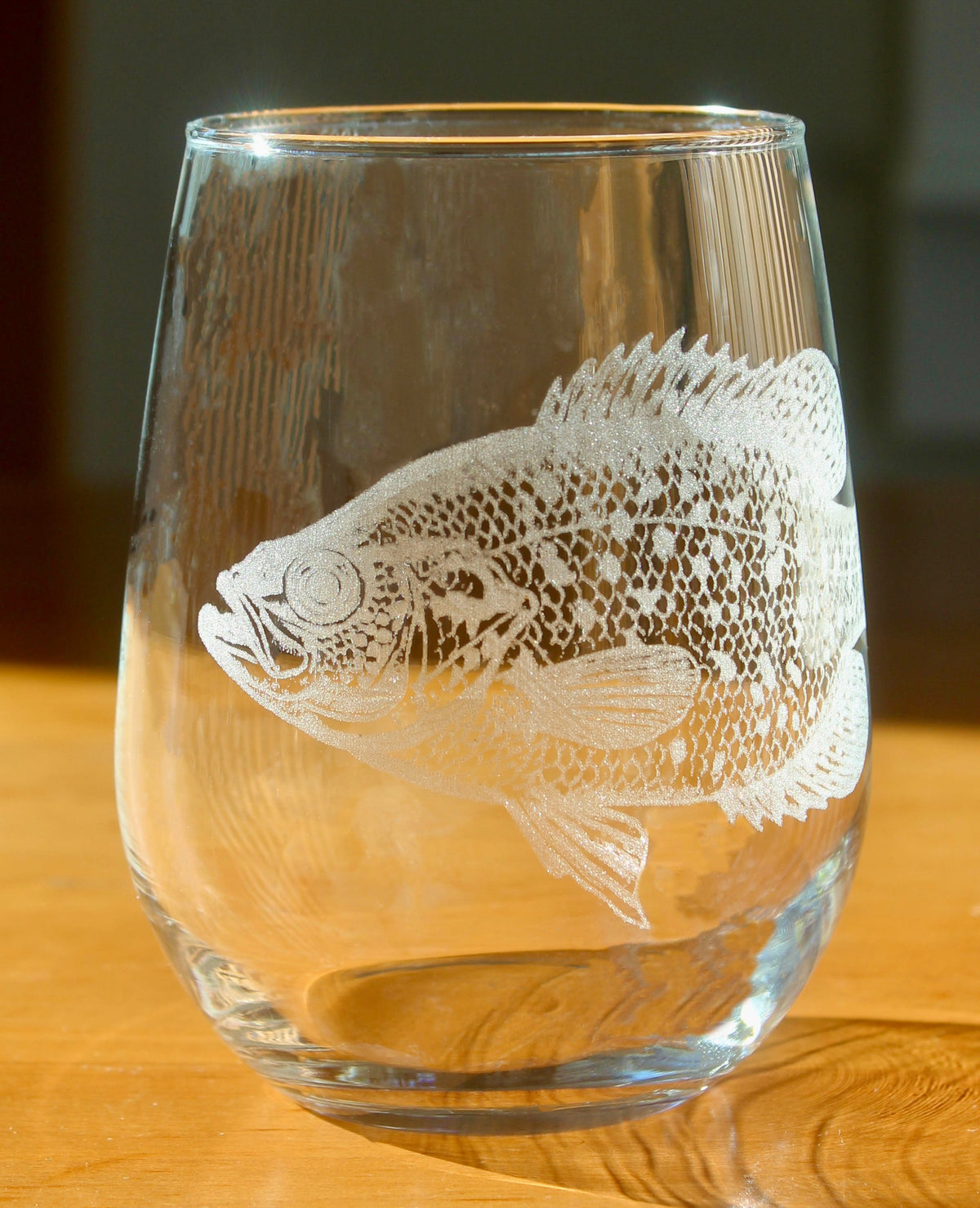 Crappie Laser Engraved Glasses