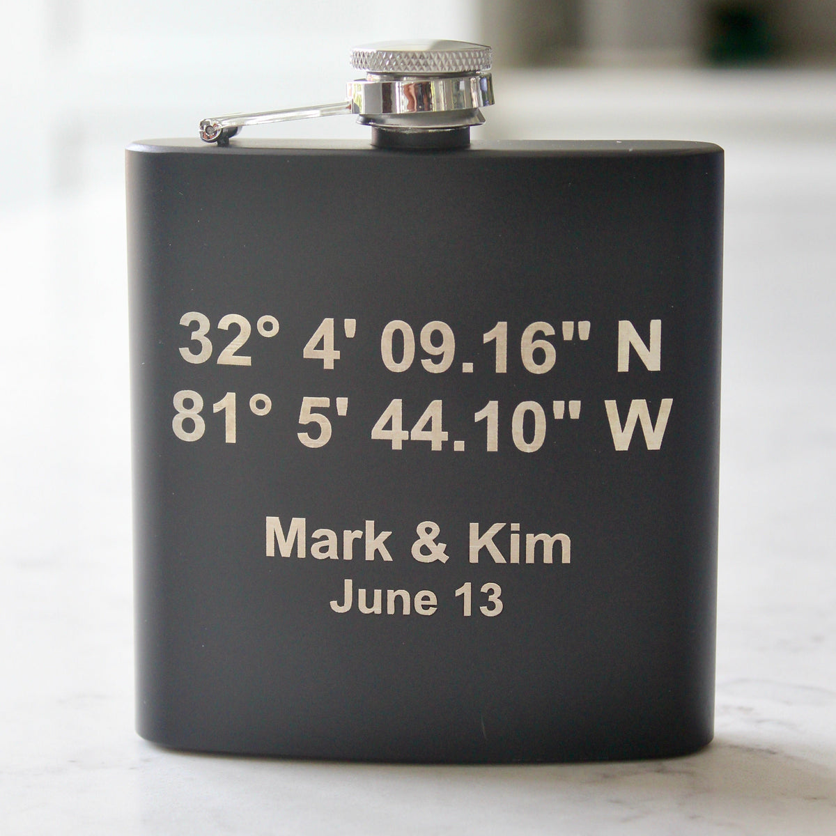 Custom Engraved Stainless Steel Flask - 6 oz.