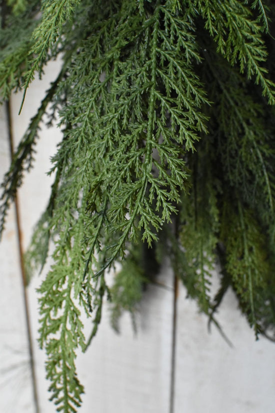 36" Faux Cedar Tear Drop — seasonal wreath decoration for festive Christmas interiors gift idea