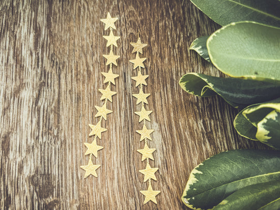 Beautiful Gold or Silver Star Drop Earrings
