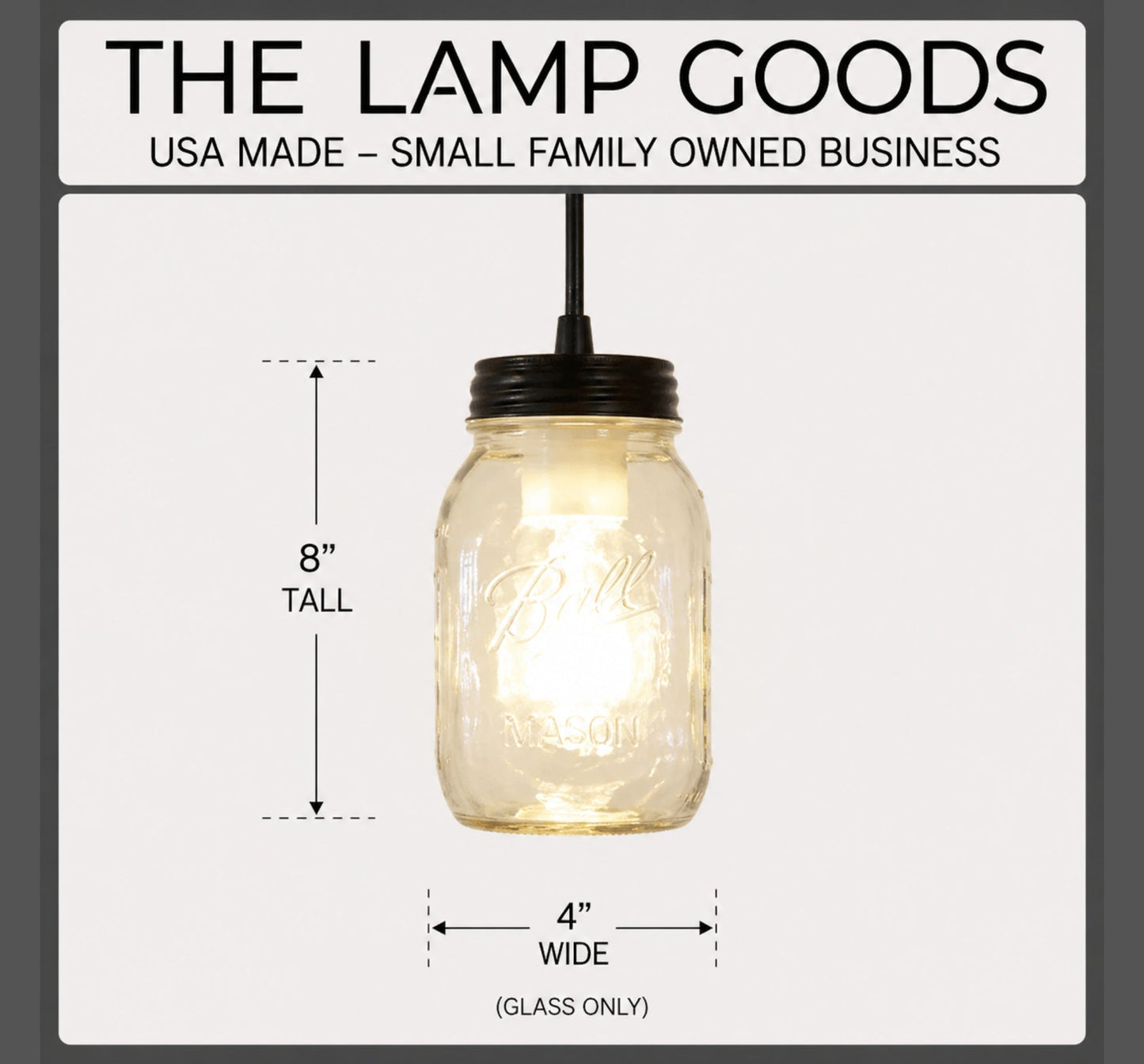 Mason Jar Pendant Light NEW Quart