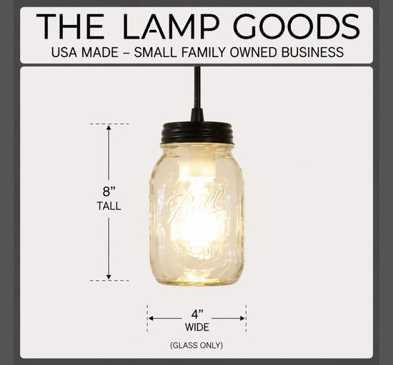 Mason Jar Pendant Light NEW Quart