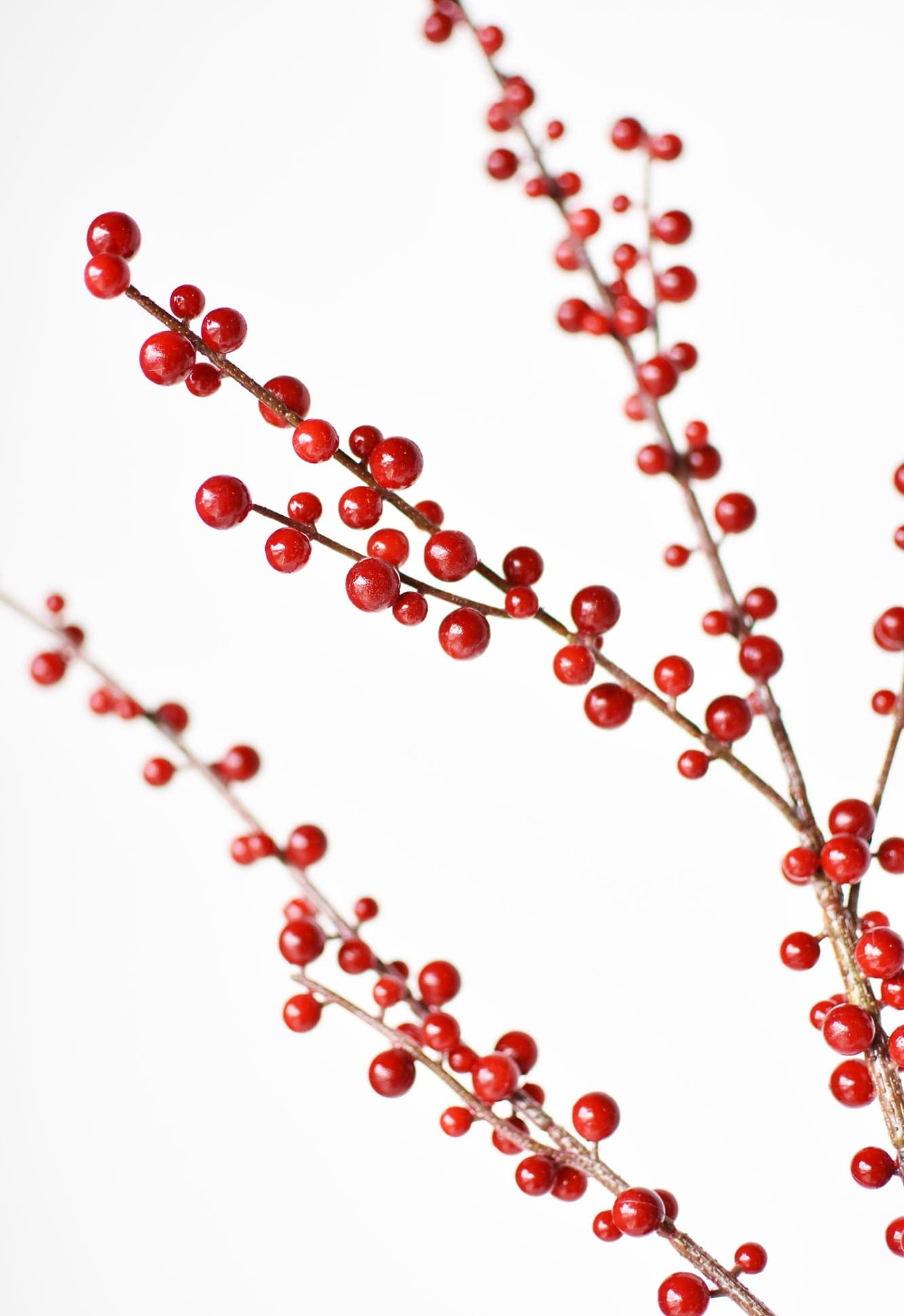 36" Faux Outdoor Red Berry Stem