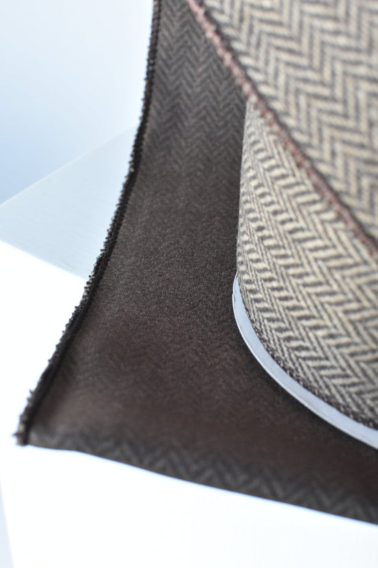 4" x 10yd Brown/Tan Woven Herringbone Ribbon