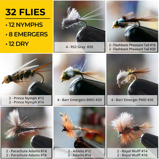 Mayfly Life Cycle 32 - Pack Fly Assortment - Fly Fishing Flies