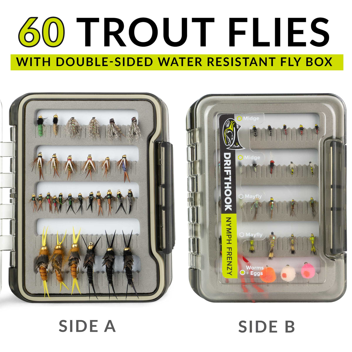 Nymph Frenzy Fly Fishing Flies Kit - Gift for Someone Who Loves Fly Fishing