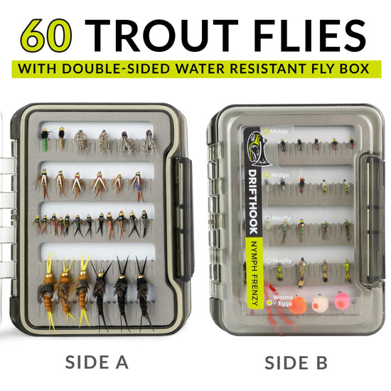 Nymph Frenzy Fly Fishing Flies Kit - Gift for Someone Who Loves Fly Fishing