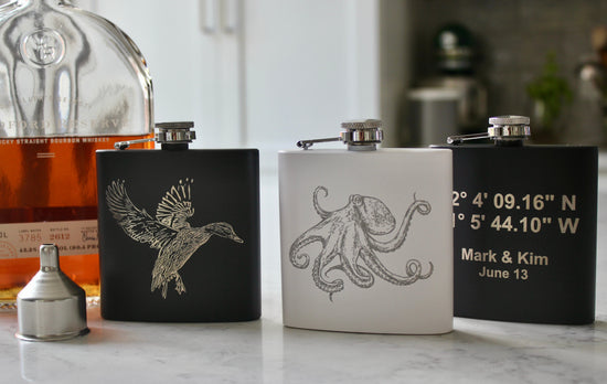 Custom Engraved Stainless Steel Flask - 6 oz.