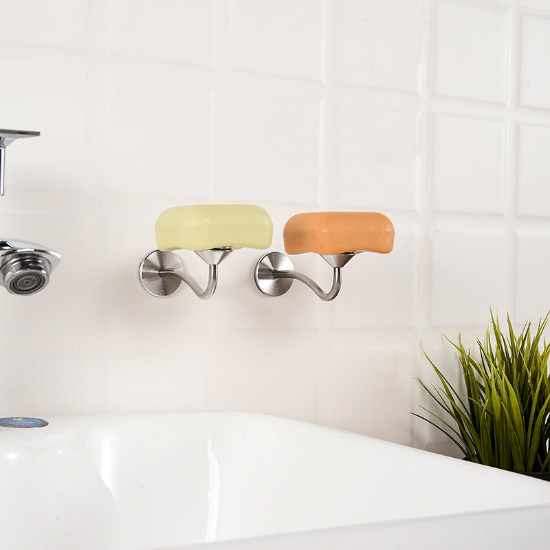 Stainless Steel Magnetic Soap Holder No Trace Paste Soap Holder in Toilet Soap Box Drain Rack Bathroom Shelf