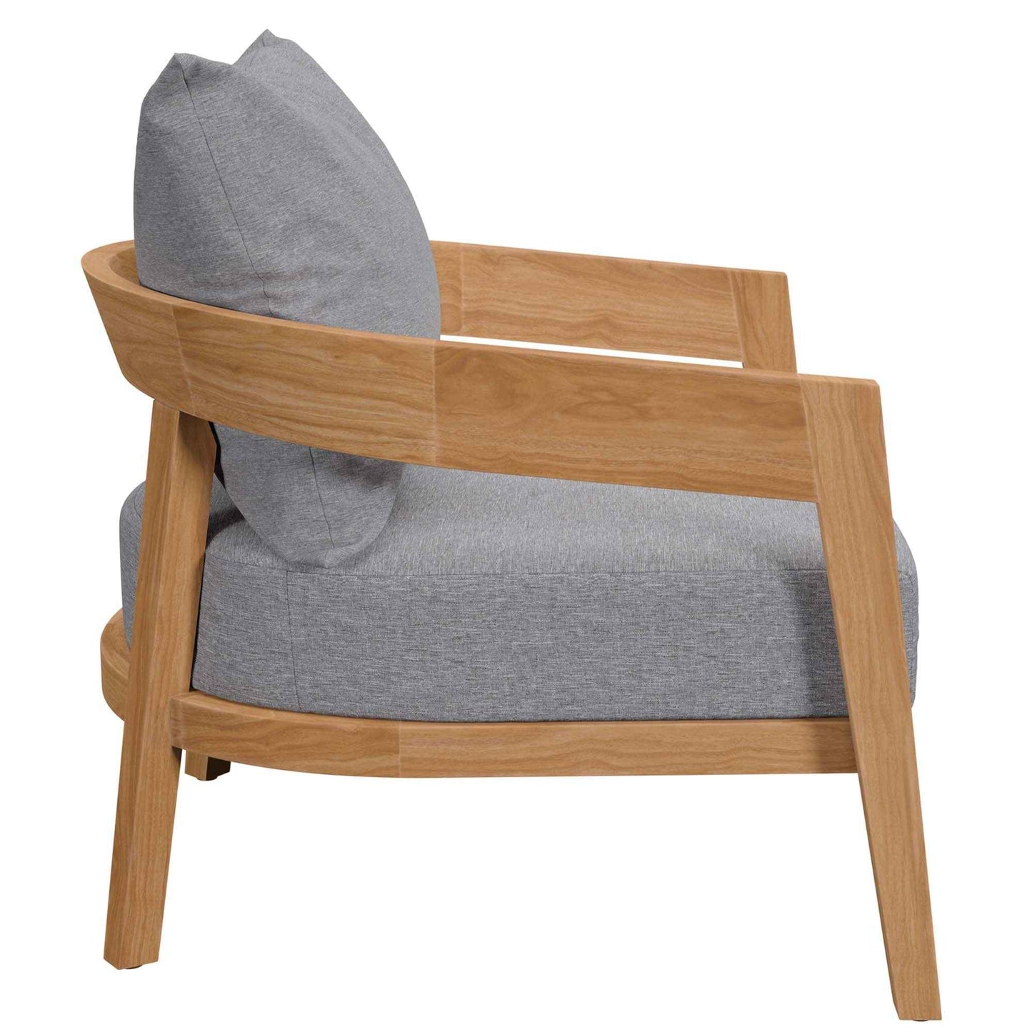 Modway Brisbane Outdoor Patio Set - 3-Piece Grey Teak Furniture for Stylish Patios