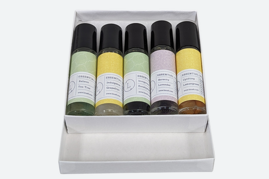 Natural Essential Oil Roll-On Set – 5 Aromatherapy Oils