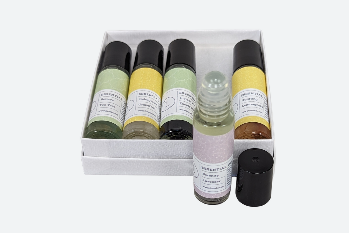 CBD Essential Oil Roll-On Gift Set – 5 Aromatherapy Oils