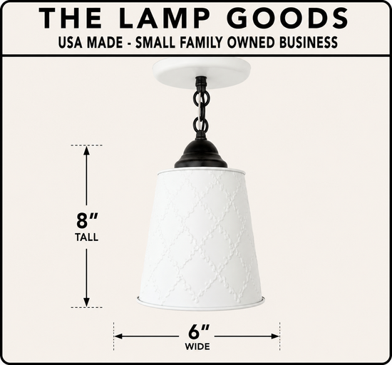 Embossed White Tin Ceiling Light