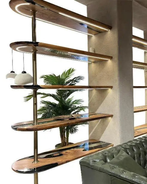Epoxy Resin Shelves – Modern Room Divider