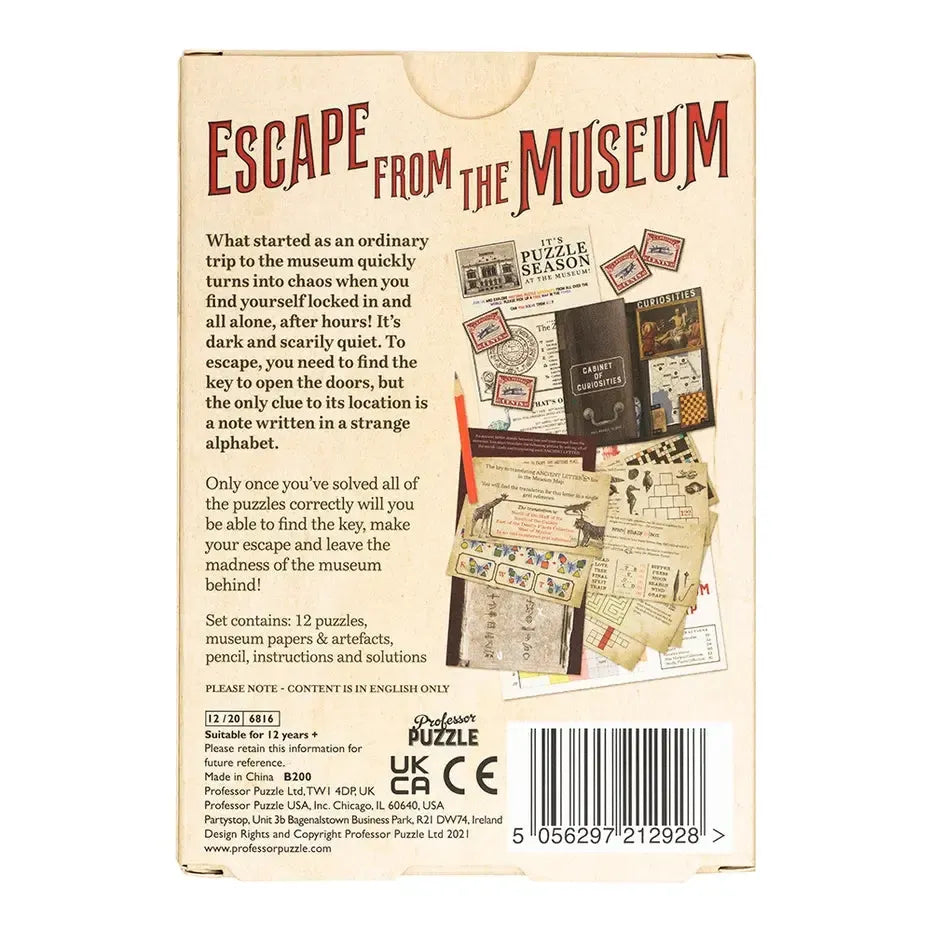 Escape From the Museum- Escape Room Card Game - Professor Puzzle
