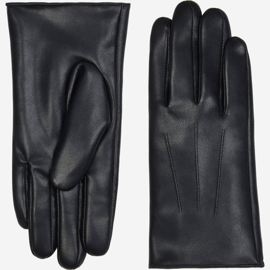 Ethan (black) – Vegan leather gloves with warm fleece lining & touchscreen feature