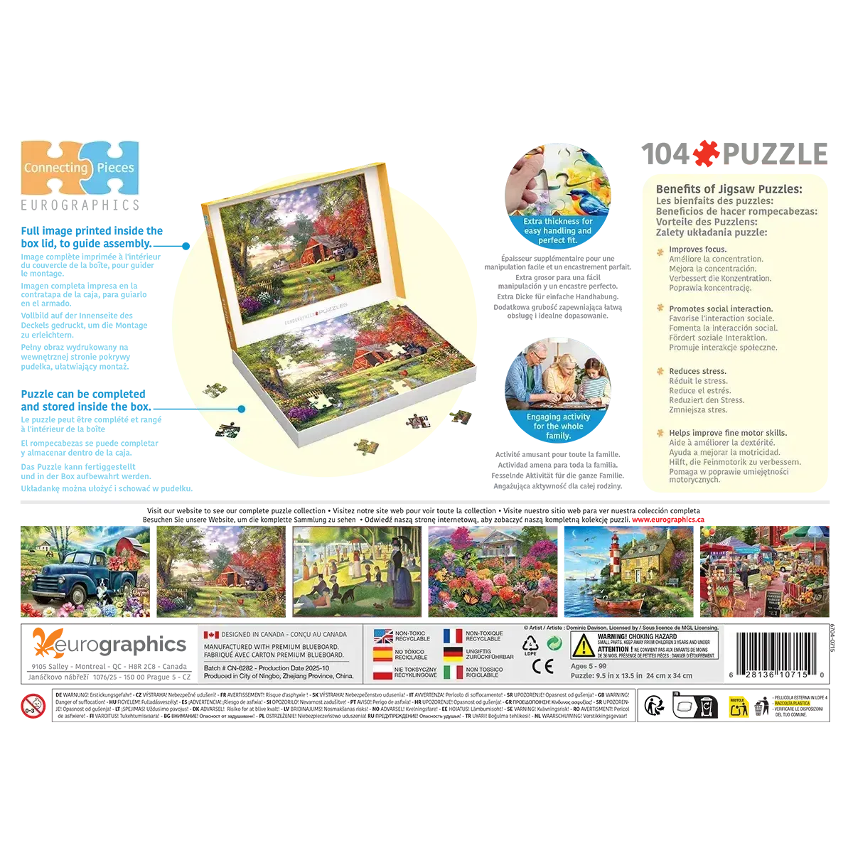 Evening at the Barnyard 104 Connecting Pieces Jigsaw Puzzle Eurographics