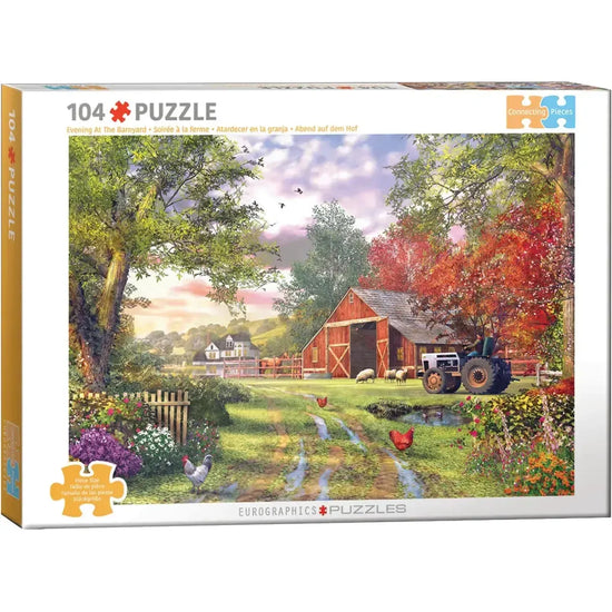 Evening at the Barnyard 104 Connecting Pieces Jigsaw Puzzle Eurographics