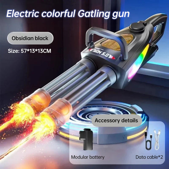 Electric LED Rotating Gatling Water Gun - Auto-Spray Blaster for Kids & Adults (Summer Pool Toy)