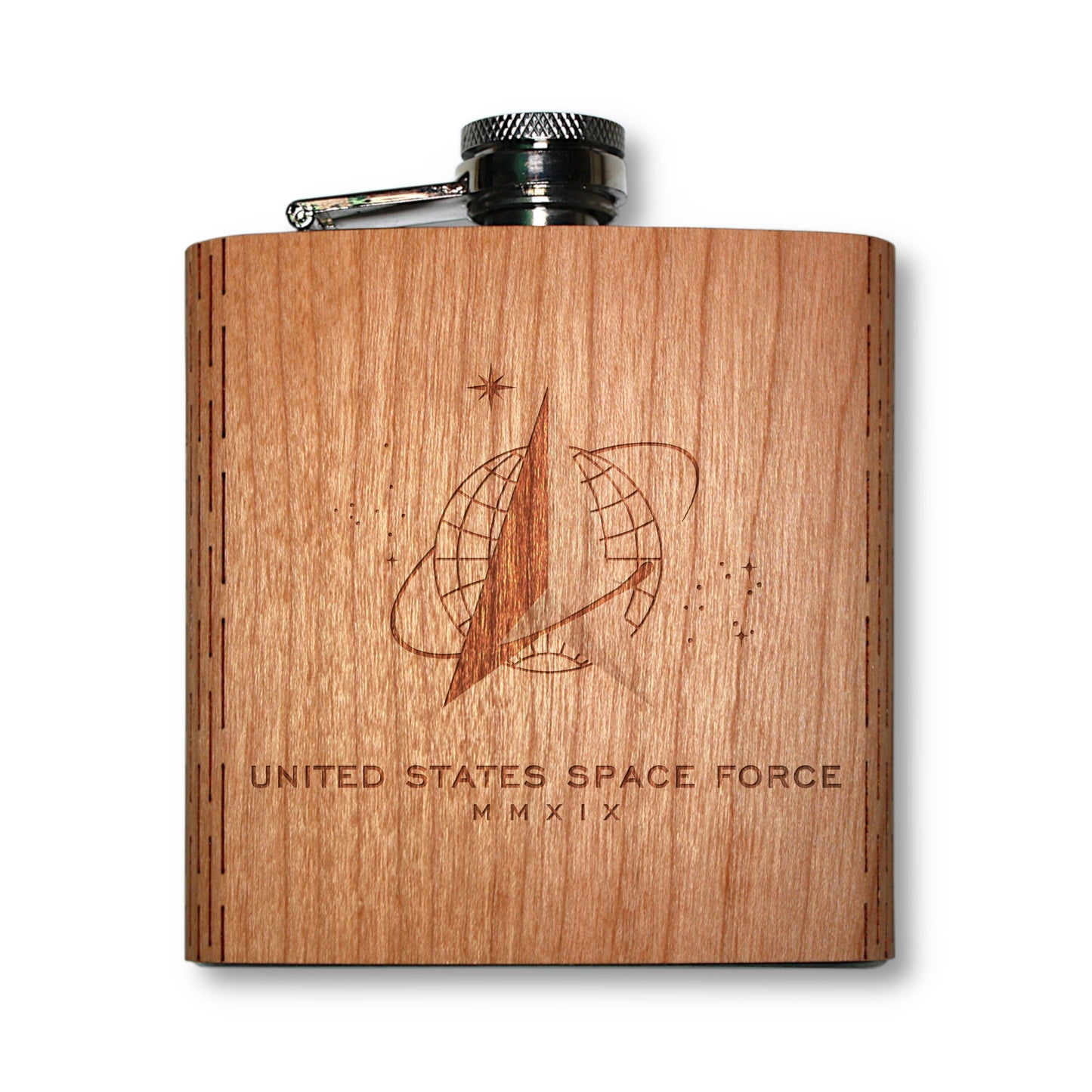 6 oz. Wooden Hip Flask (US Military Collection)